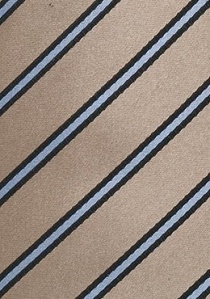Krawatte Streifen beige eisblau