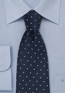 Lange stropdas polkadots blauw lichtblauw