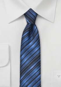 Smalle stropdas blauw zwart