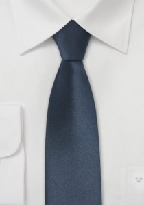 Smalle zijden stropdas blauw