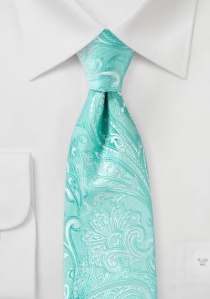 XXL Zakelijke stropdas Paisley-patroon aqua