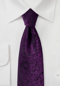 XXL Zakelijke stropdas Paisley patroon paars
