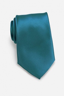 Unikleurige zijdenstropdas turquois