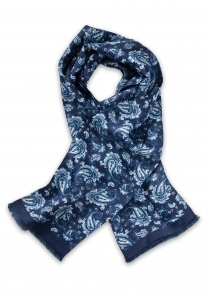 Zijden sjaal Paisley ontwerp Middernachtblauw