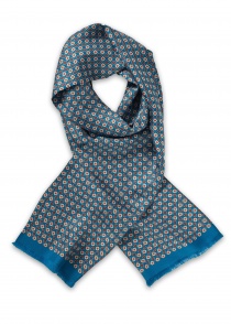 Heren sjaal ornamenten ultramarijn blauw