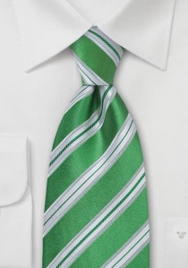 Krawatte XXL  Streifendesign Waldgrün