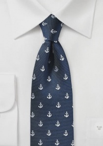 Zakelijke stropdas anker-design navy