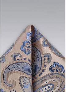 Zijden pochet champagne blauw