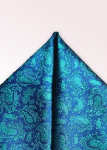 Decoratieve sjaal paisley donkerblauw blauw-groen