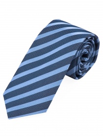 Krawatte schlank Streifendesign hellblau navyblau