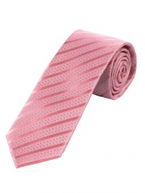 Krawatte schmal einfarbig Streifen-Struktur mattrosa