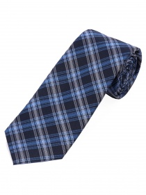 Extra schlanke Krawatte Glencheckdesign marineblau eisblau