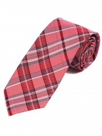 Extra Slim Tie Plaid Medium Rood Navy