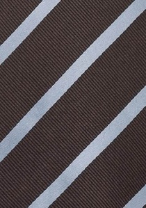 Zijden clip stropdas bruin blauw