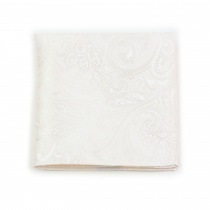 Zakdoek uitbundig paisley motief oud wit