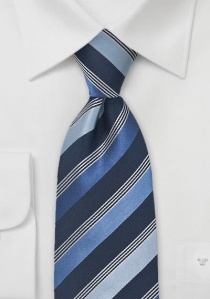 Businesskrawatte Streifen-Muster stahlblau navyblau