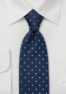 XXL stropdas koninklijk blauw met lichtblauwe