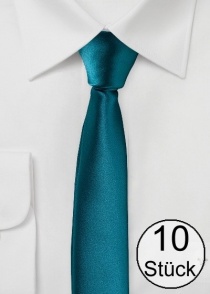 Business Tie Extra Slim Donker Turquoise - Set van