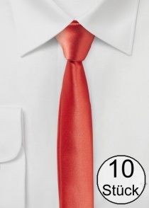 Zakelijke stropdas extra slank koraal - pak van