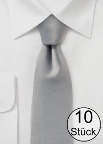 Modieuze zakelijke stropdas Effen Grijs - Set van