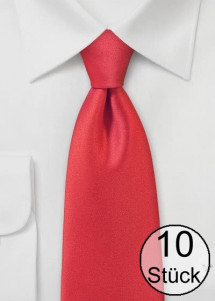 Business Tie Effen Microvezel Rood - Set van Tien