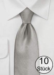 Modieuze zakelijke stropdas zilver microvezel -