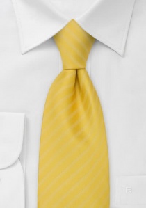 Zijden clip stropdas geel
