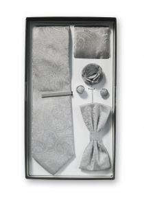 Paisley motief zilveren geschenkdoos met zakelijke