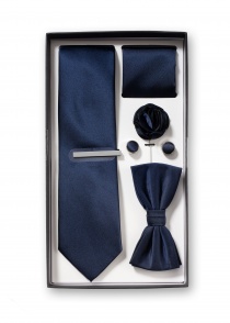 Geschenkdoos donkerblauw met stropdas, herenstrik,