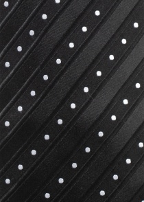 Brede stropdas strepen polka dots inkt zwart