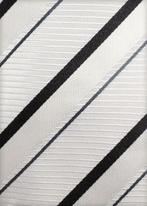 Stropdas stijlvol streeppatroon witv inkt zwart