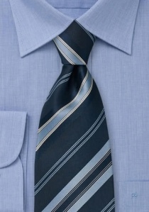 Elegante Clip Krawatte Streifen blau