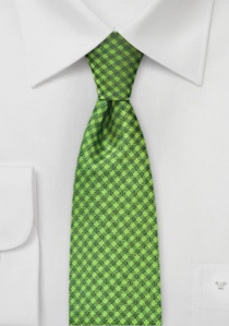 Smalle Zijde stropdas groen wit