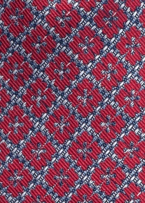 Zijden stropdas medium rood geometrisch patroon