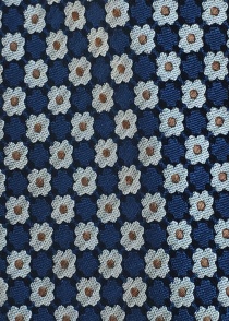 Stropdas marineblauw bloemenpatroon