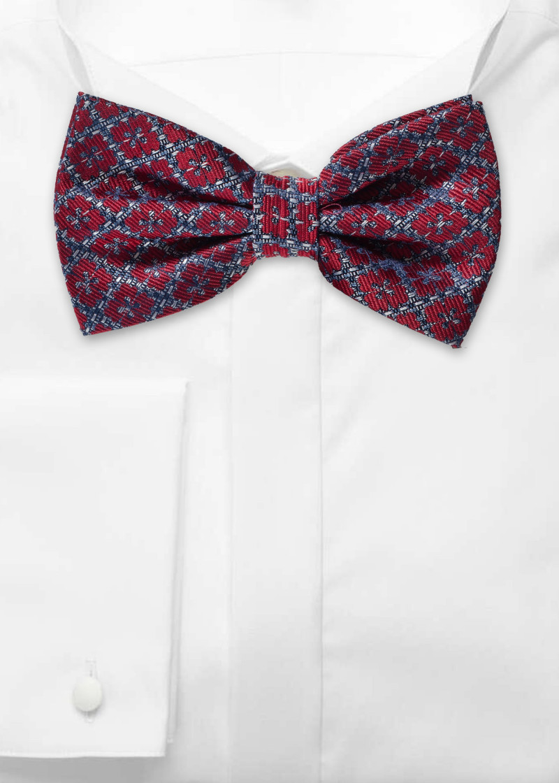 Herenstrik Lineair patroon Medium Rood