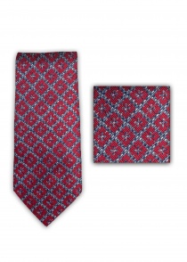 Zakelijke stropdassenset wafelmotief rood