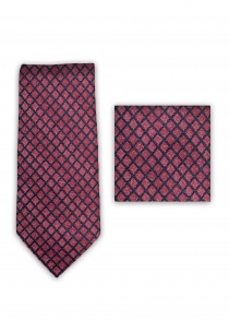 Sjaal en stropdas met middelgroot rood gaaspatroon