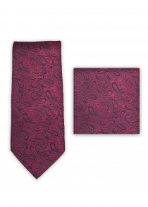 Set zakelijke stropdassen paisley motief rood