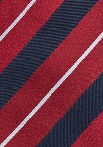 Gestreepte stropdas rood en marineblauw