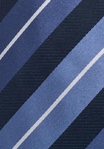 Gestreepte stropdas licht- en marineblauw