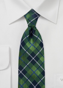 Geruite stropdas groenachtig