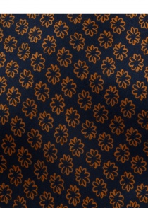 Zijden sjaal met patroon (zwart/oranje)