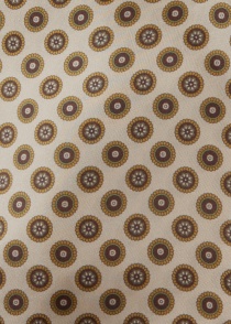 Gevoerde zijden sjaal met ornamenten (beige/bruin)