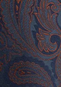Vlinderstrik Paisley motief marineblauw bruin