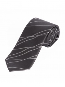 7 Vouw stropdas golfpatroon donkergrijs