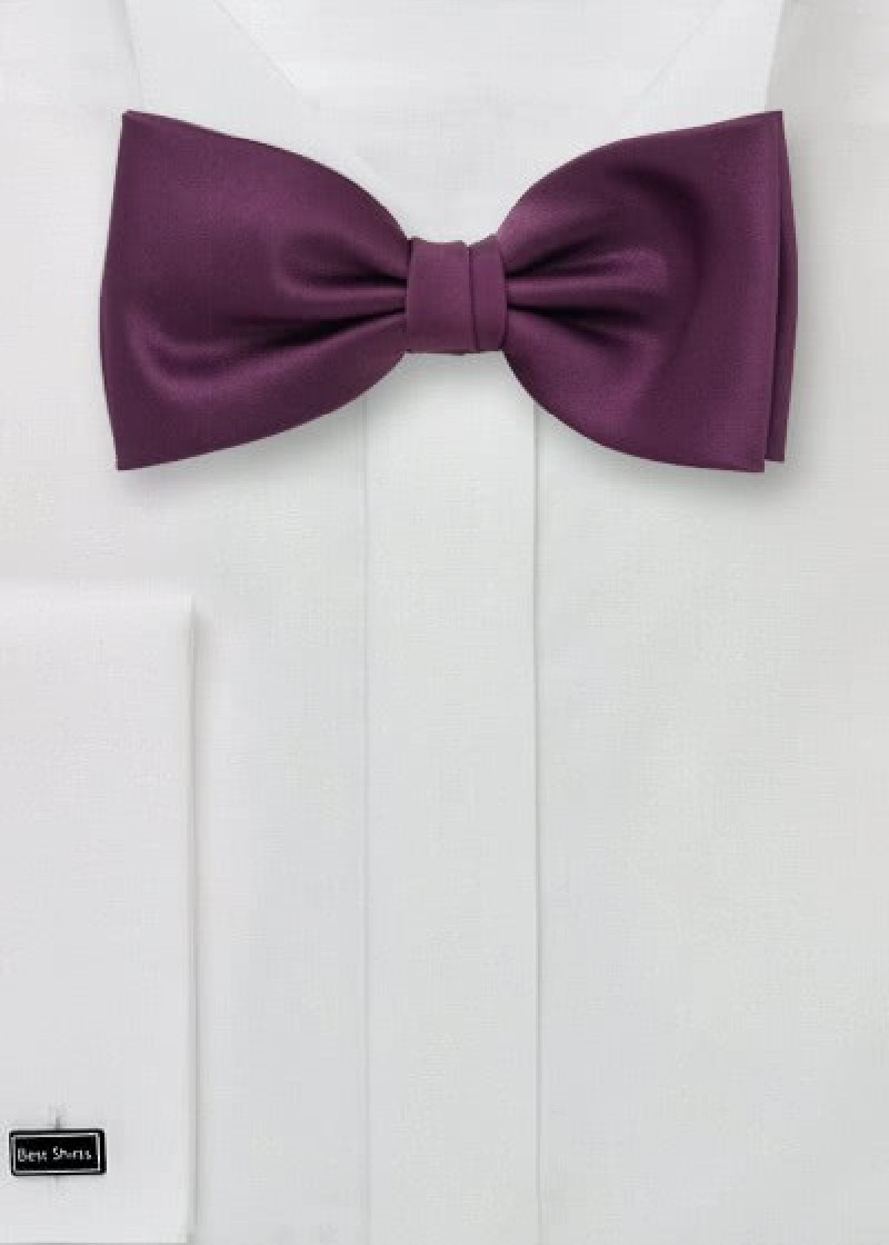 Zelfbinderstrikje in aubergine