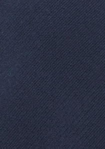 Effen zijden stropdas geribbeld marineblauw