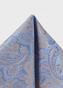 Zijden pochet in blauw met paisleymotief