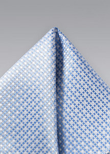 Zijden pochette met rasteroppervlak (blauw/wit)